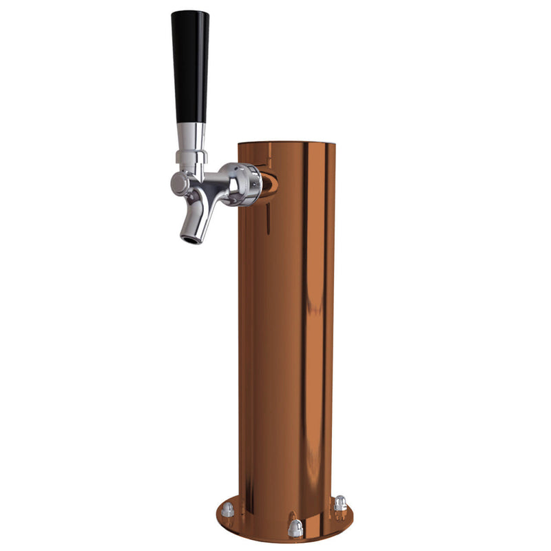 Stainless Steel Cylinder Beer Tower - Single Tap (Glycol Chilled)