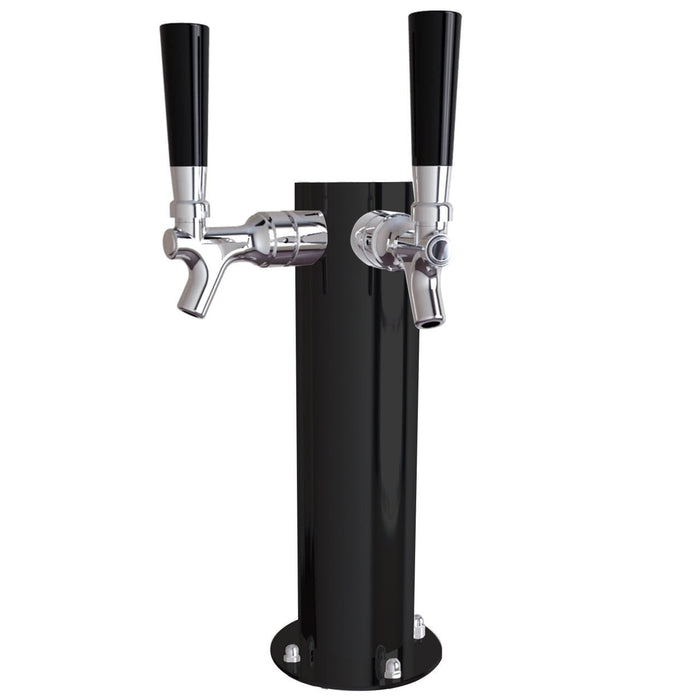 Stainless Steel Cylinder Beer Tower - Dual Tap (Glycol Chilled)