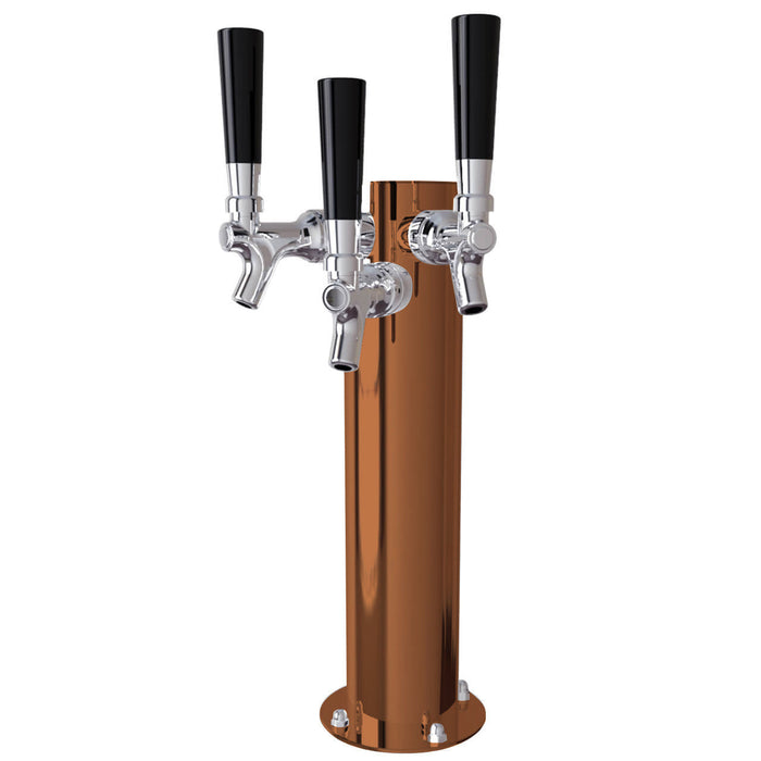 Stainless Steel Cylinder Beer Tower - Triple Tap (Glycol Chilled)