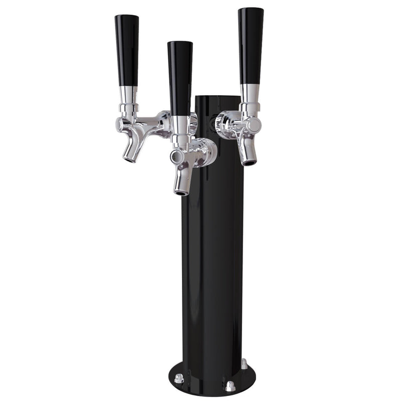 Stainless Steel Cylinder Beer Tower - Triple Tap (Air Chilled)