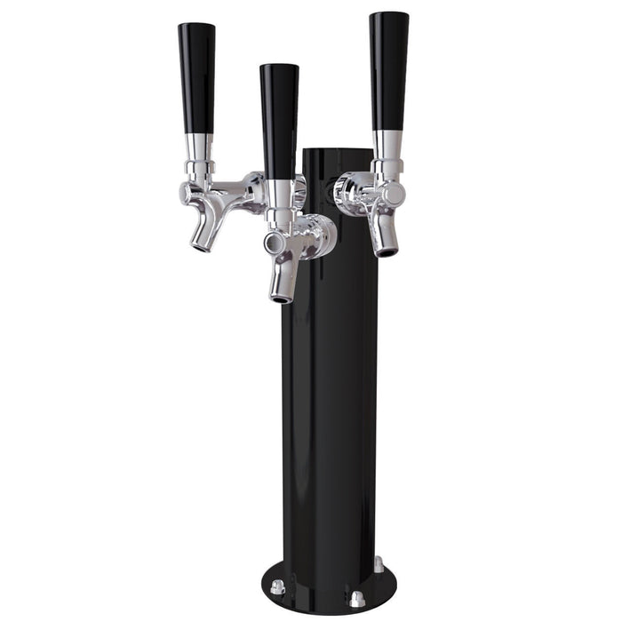 Stainless Steel Cylinder Beer Tower - Triple Tap (Glycol Chilled)