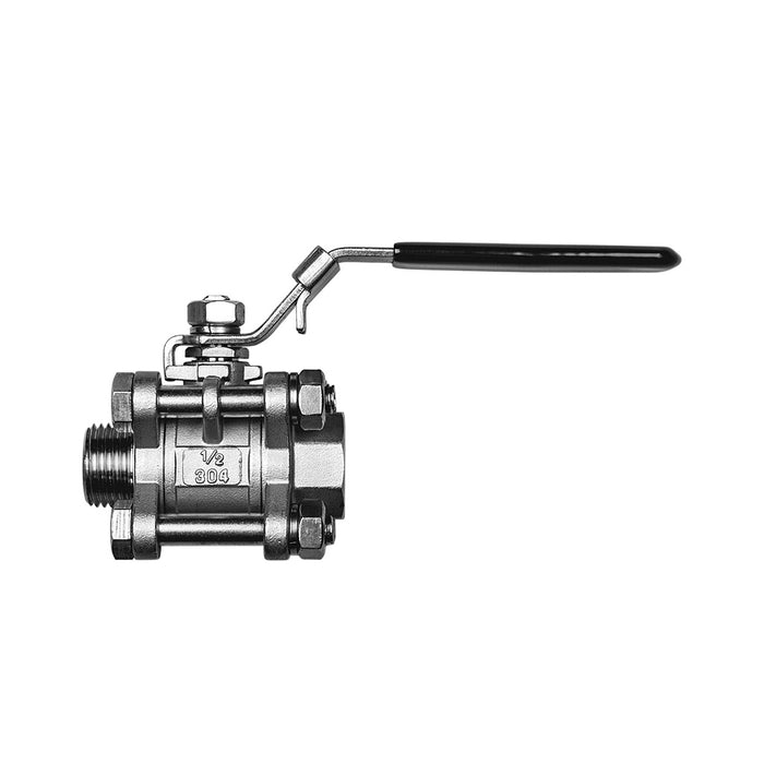 Spike Brewing | Stainless Steel 3 Piece Ball Valve - 1/2” Male NPT