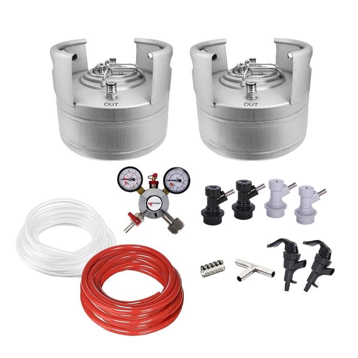 Ball Lock Homebrew Kegging Kit for Two 1.5 Gallon Cornelius Kegs with ...