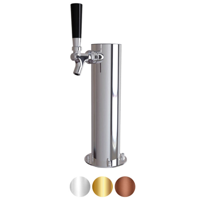 Stainless Steel Cylinder Beer Tower - Single Tap (Glycol Chilled)