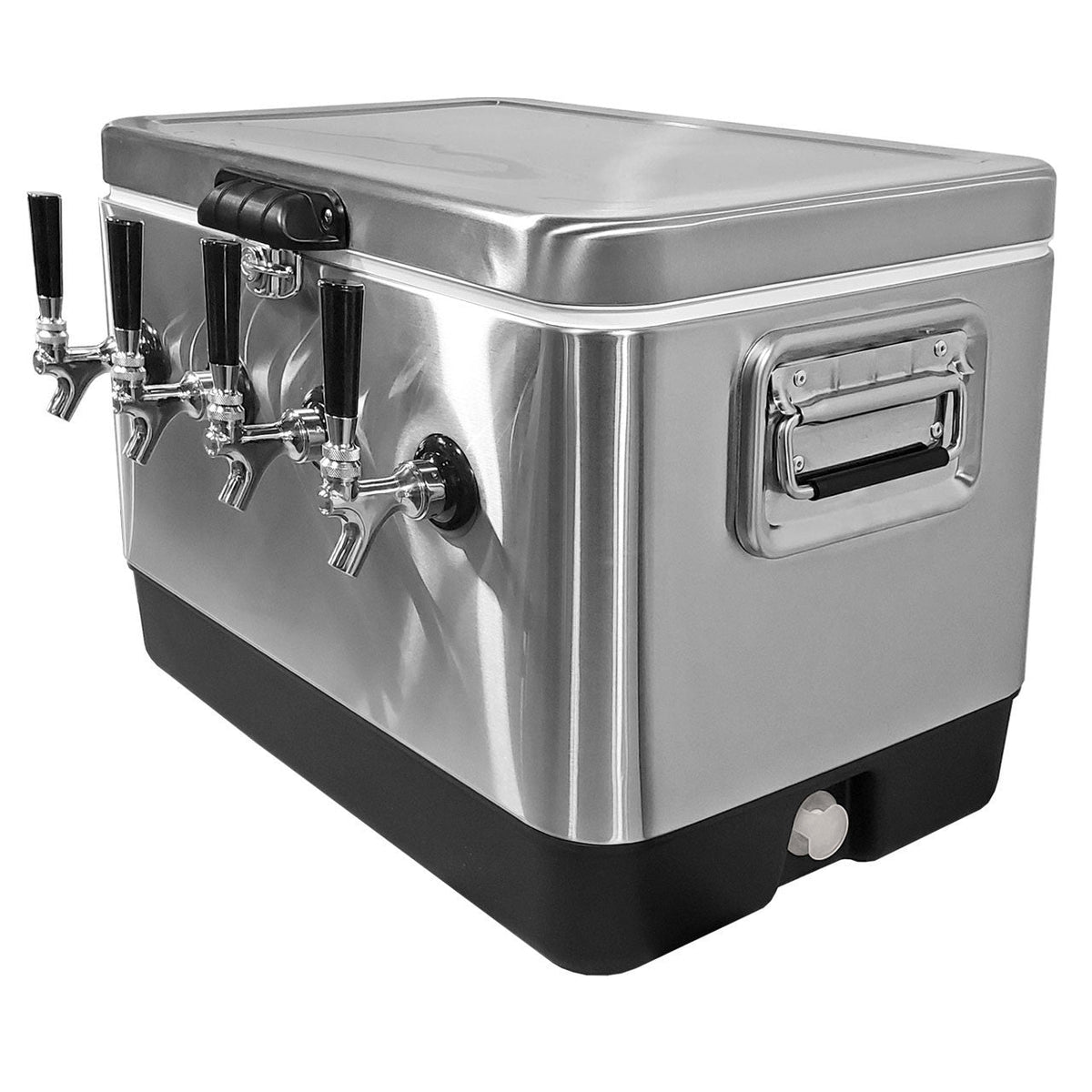 n Jockey Box - Picnic Cooler Stainless Steel 54 Qt, 4 Faucets