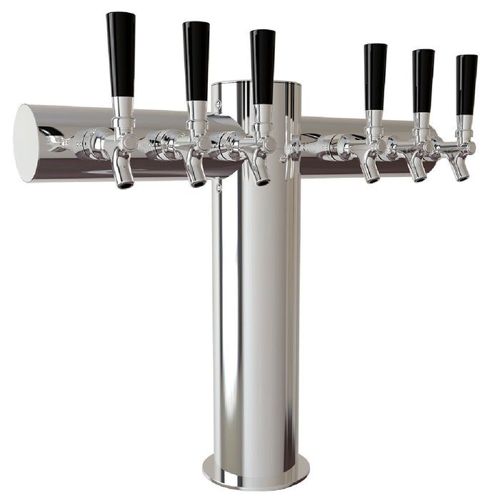 Ture Stainless Steel Beer Tower - 6 Taps (Glycol Chilled)