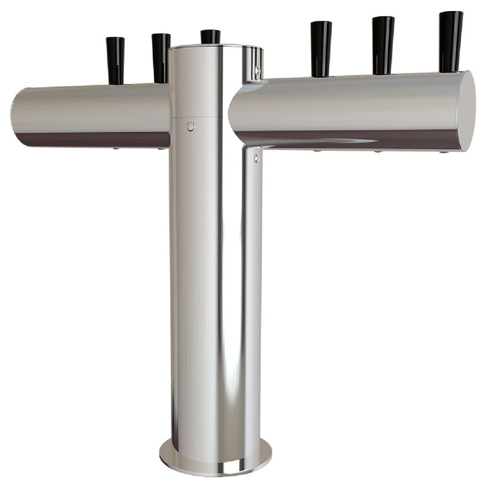 Ture Stainless Steel Beer Tower - 6 Taps (Glycol Chilled)