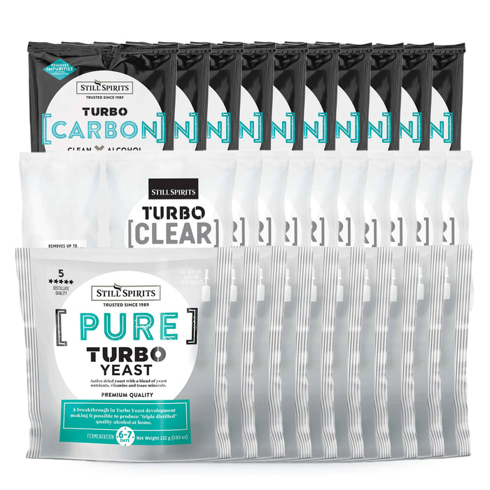 Still Spirits Triple Pack - Turbo Yeast PURE, Turbo Carbon and Turbo Clear (Pack of 10)
