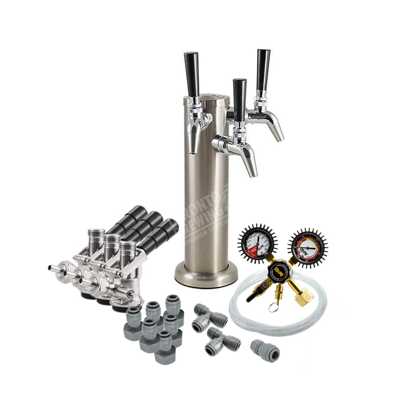 Triple Tap Tower Kegerator Kit (Sanke D)