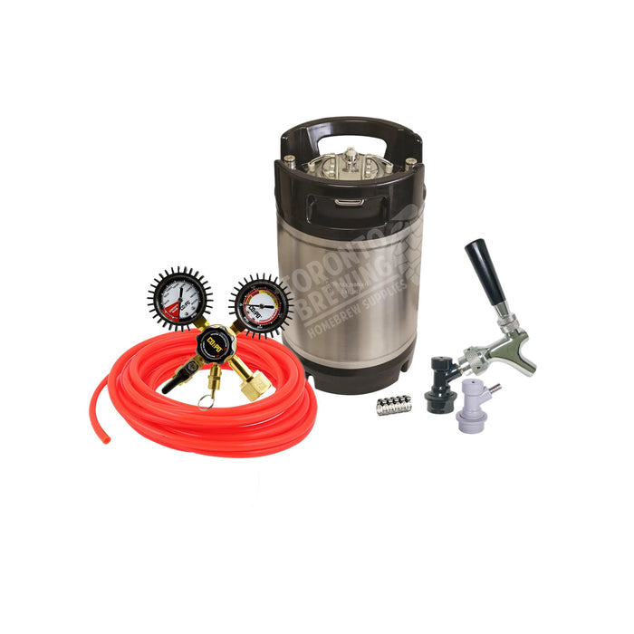 Basic Ball Lock Homebrew Kegging Kit with 3 Gallon Cornelius Keg, Faucet Adapter, and Regulator    - Toronto Brewing