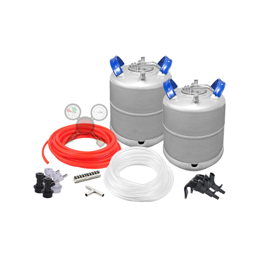 Ball Lock Homebrew Kegging Kit for Two 2.5 Gallon Cornelius Kegs with Picnic Taps and Dual Gauge Regulator    - Toronto Brewing