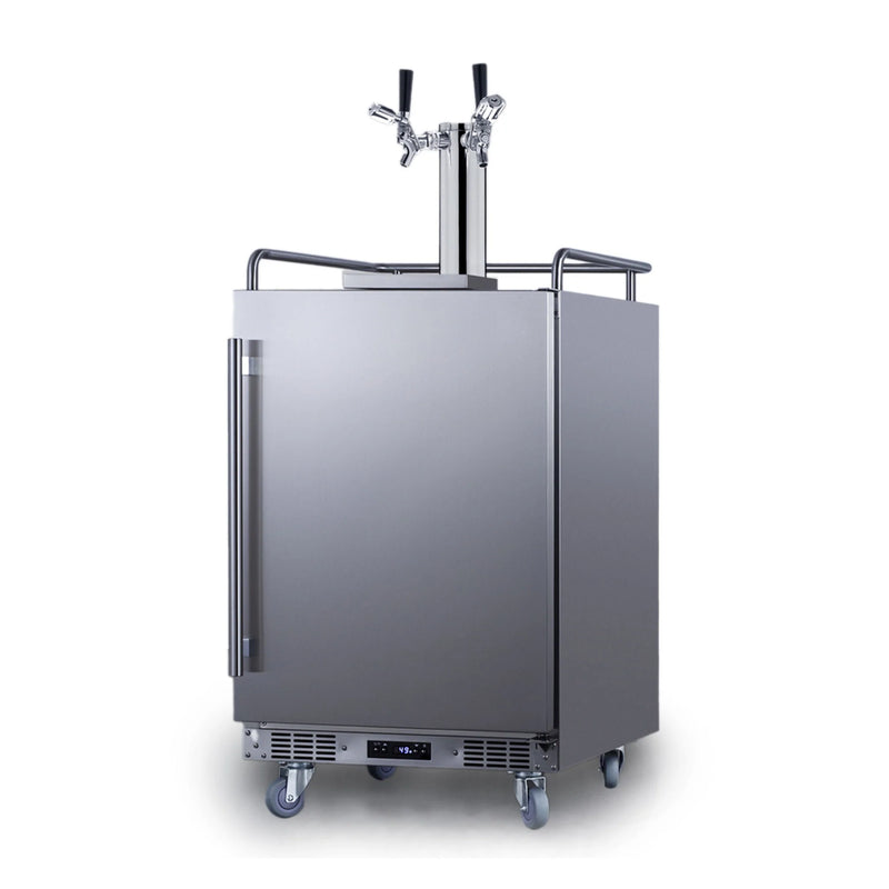 Summit | 5.6 cu. ft. Dual Tap Built-In Outdoor Commercial Beer Kegerator (BC74OSCOMTWIN)