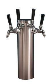 Quad Tap Beer Tower - Stainless Steel Nukatap Flow Control Faucets    - Toronto Brewing