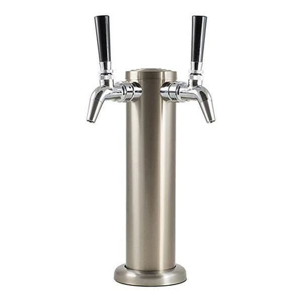 Double Tap Beer Tower - Stainless Steel Nukatap Faucets    - Toronto Brewing