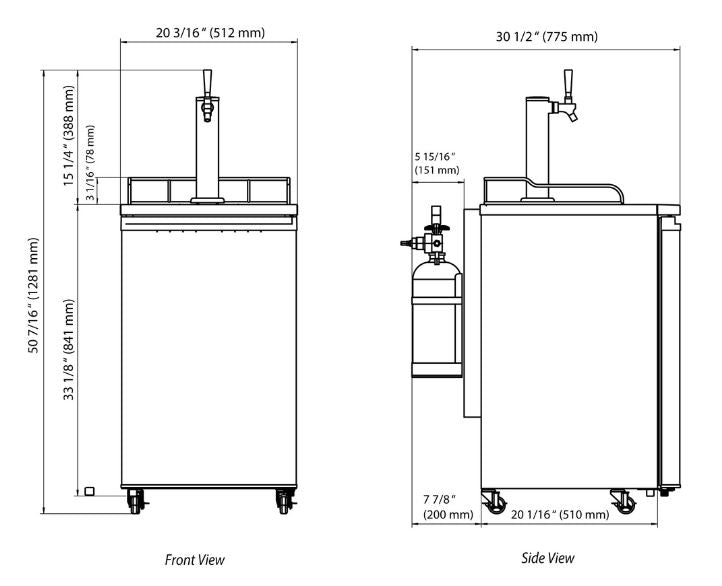 EdgeStar KC2000 Single Tap Beer Keg Fridge with CO2 Tank    - Toronto Brewing