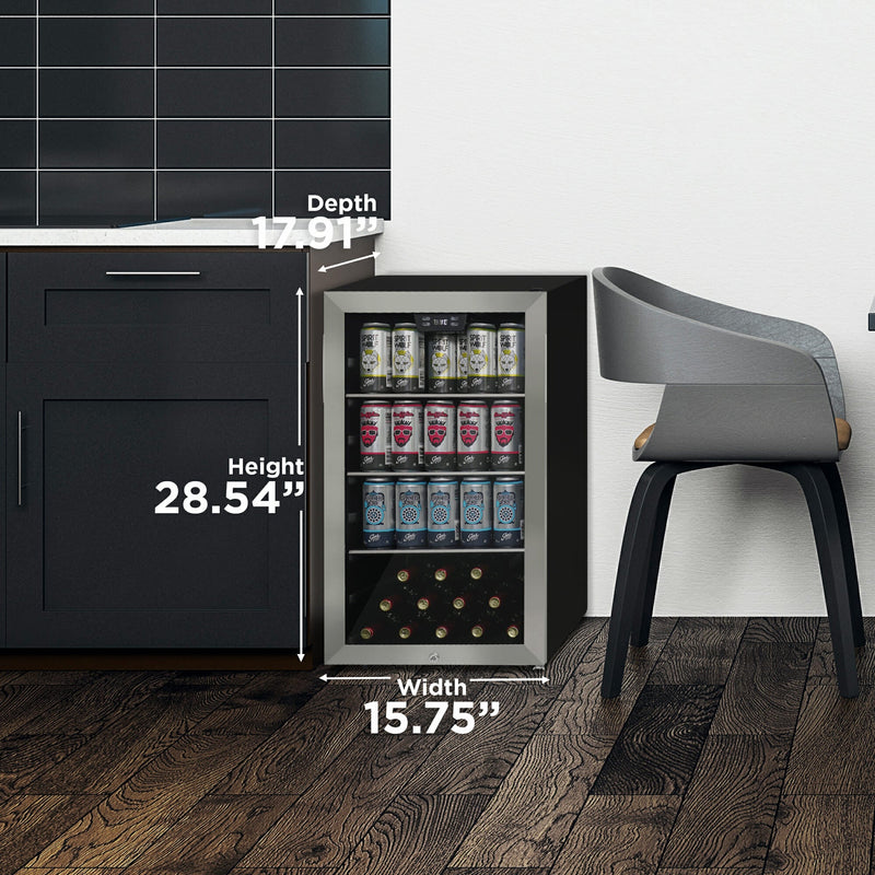 Danby | 4.5 cu. ft. Free-Standing Beverage Center - Stainless Steel (DBC045L1SS)