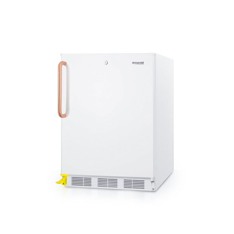 Summit | 24" Wide All-Refrigerator with Antimicrobial Copper Handle and Step-to-Open Pedal, ADA Compliant (FF7LWBITBCSTOADA)