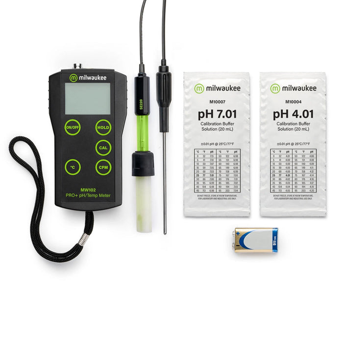 Milwaukee MW102 Pro+ 2 in 1 pH and Temperature Meter With ATC    - Toronto Brewing