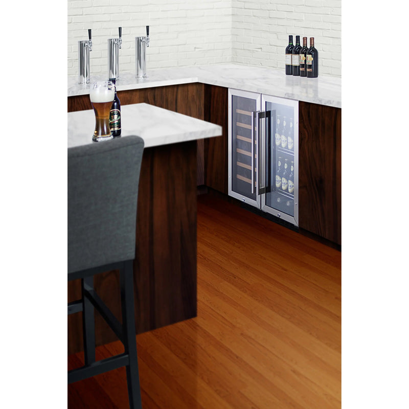 Summit | 33 Bottle Single Zone Built-In Wine Cooler - Stainless Steel (SWC1535B)    - Toronto Brewing