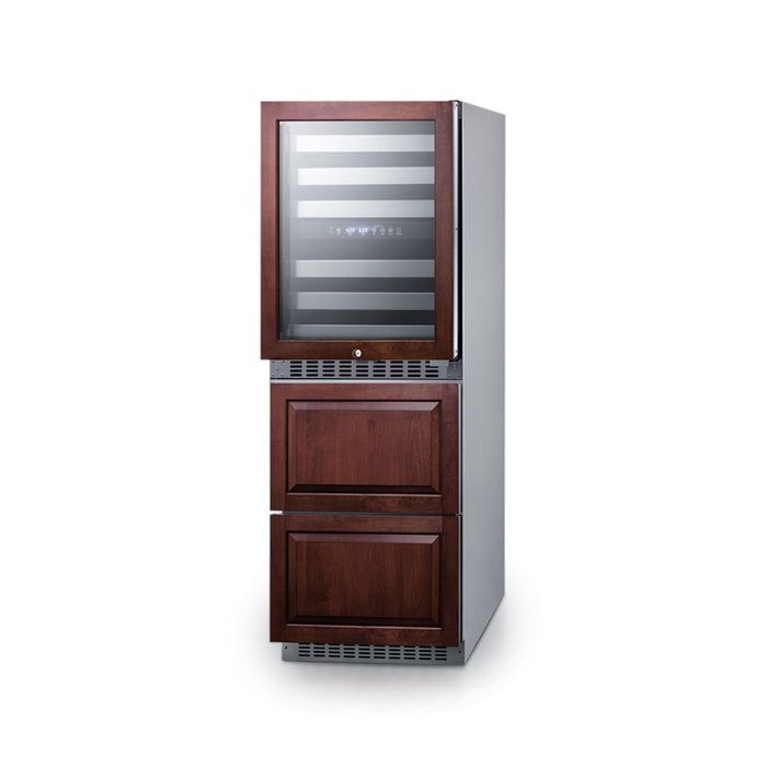 Summit | 24" Wide Combination Dual-Zone Wine Cellar and 2-Drawer Refrigerator-Freezer (SWCDRF24)