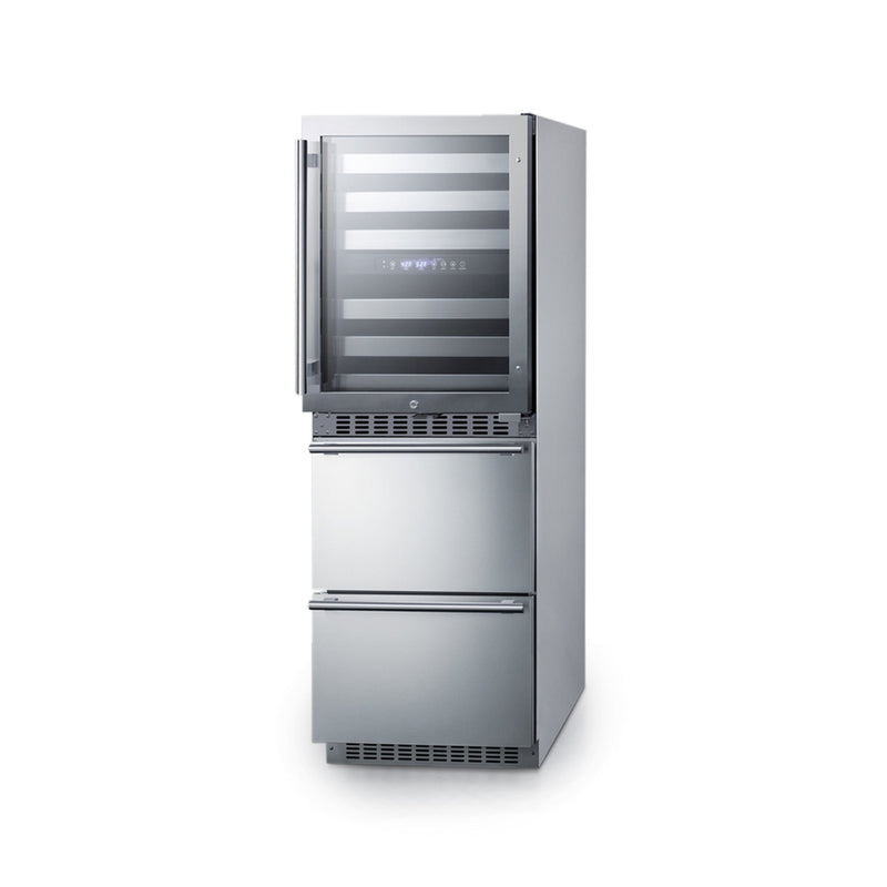 Summit | 24" Wide Combination Dual-Zone Wine Cellar and 2-Drawer All-Refrigerator (SWCDAR24)
