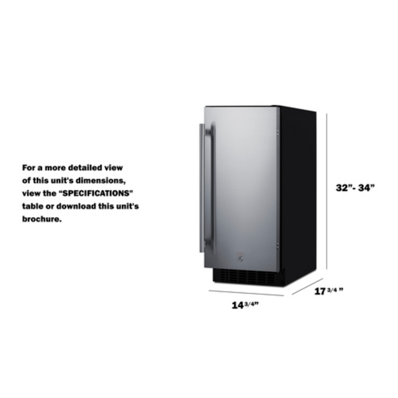 Summit | 15" Wide Built-In All-Refrigerator ADA Compliant (ASDS1523)    - Toronto Brewing