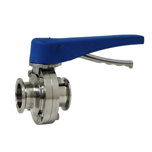 Tri-Clamp - 1.5" TC ButterFly Ball Valve, Squeeze Trigger    - Toronto Brewing