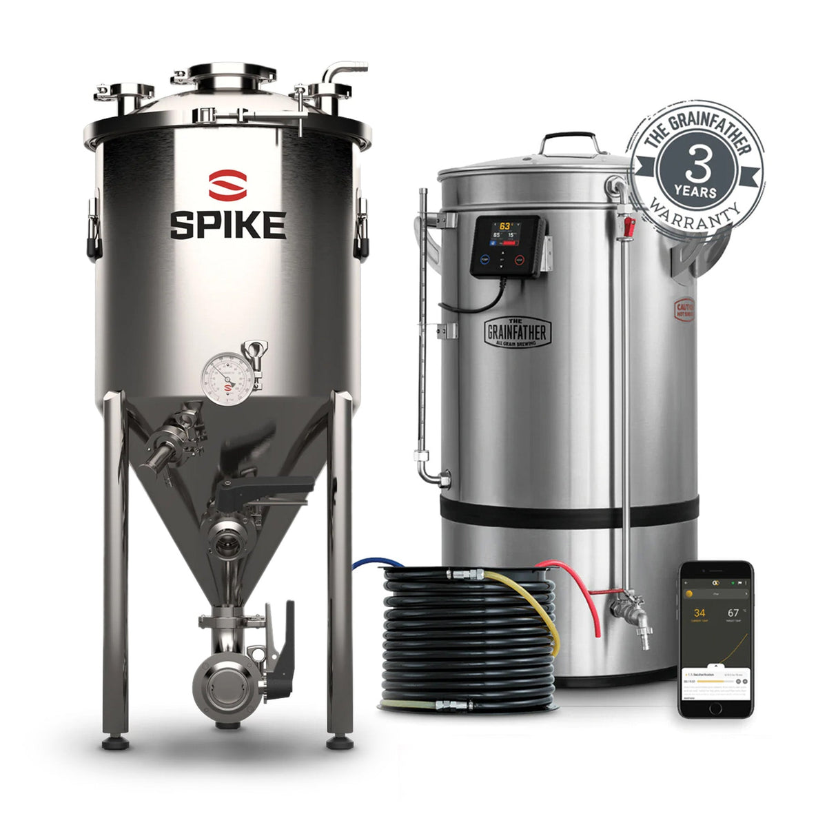 Grainfather G70 All Grain Brewing System + Spike Brewing CF15 Conical