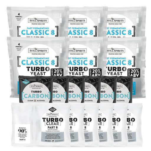 Still Spirits Triple Pack - Turbo Yeast CLASSIC 8, Turbo Carbon and Turbo Clear (Pack of 6)    - Toronto Brewing