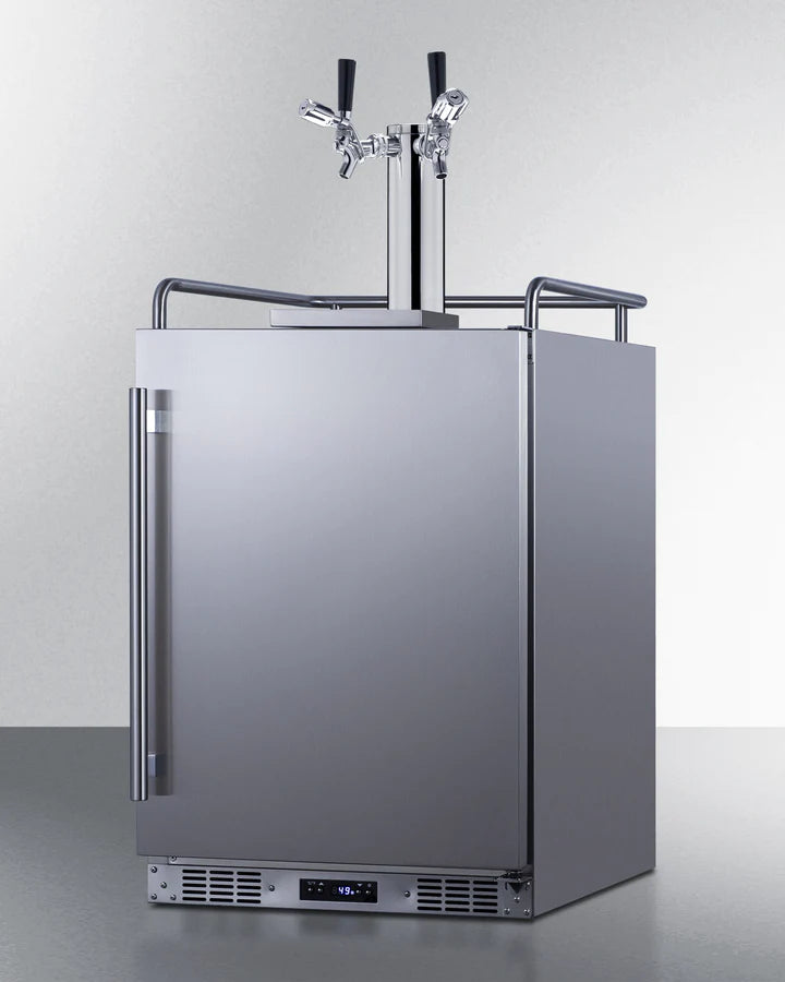 Summit | 5.6 cu. ft. Dual Tap Built-In Outdoor Commercial Beer Kegerator (BC74OSCOMTWIN)