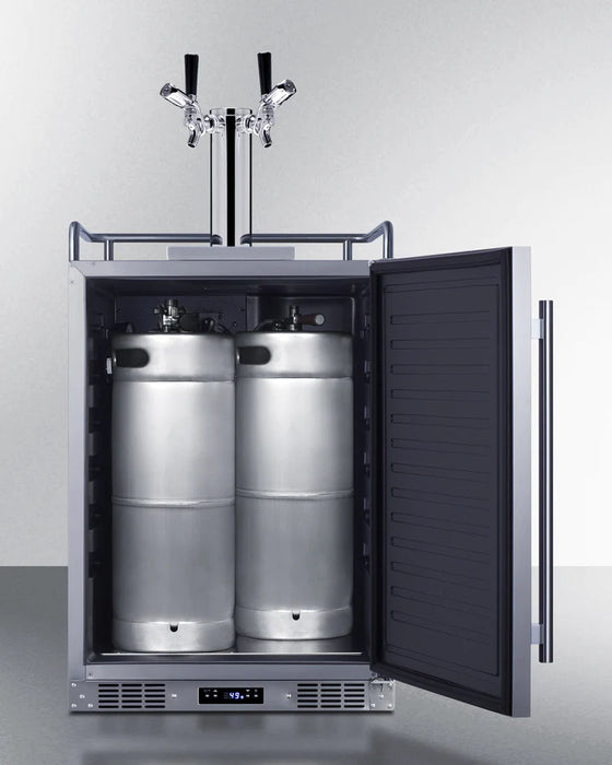 Summit | 5.6 cu. ft. Dual Tap Built-In Outdoor Commercial Beer Kegerator (BC74OSCOMTWIN)