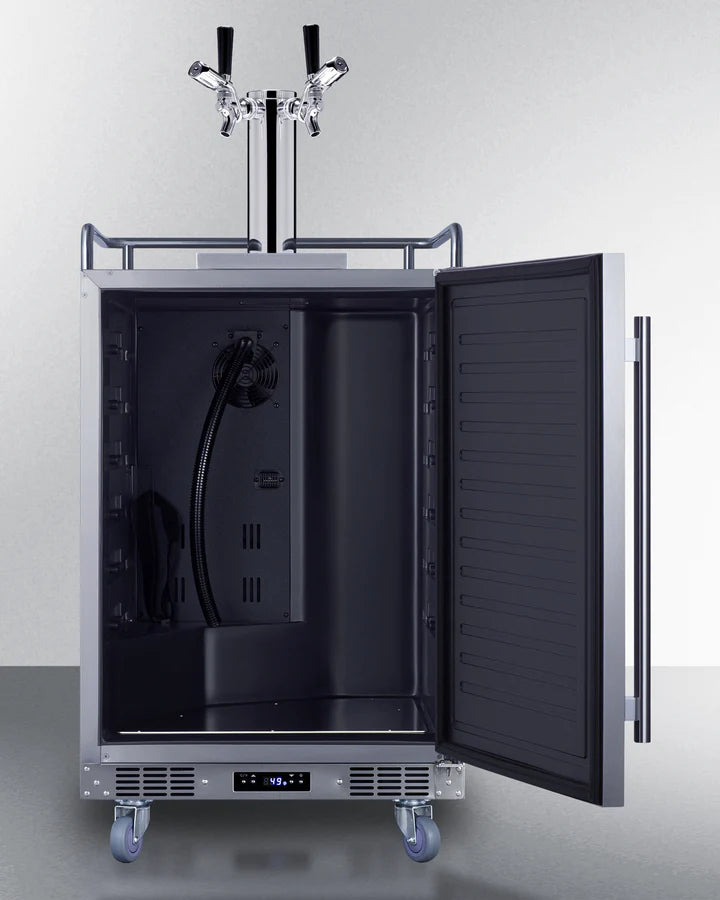 Summit | 5.6 cu. ft. Dual Tap Built-In Outdoor Commercial Beer Kegerator (BC74OSCOMTWIN)