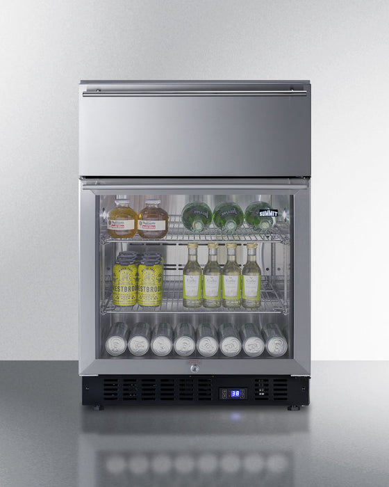 Summit | 24" Wide Built-In Commercial Beverage Refrigerator With Top Drawer (SCR615TDCSS)    - Toronto Brewing