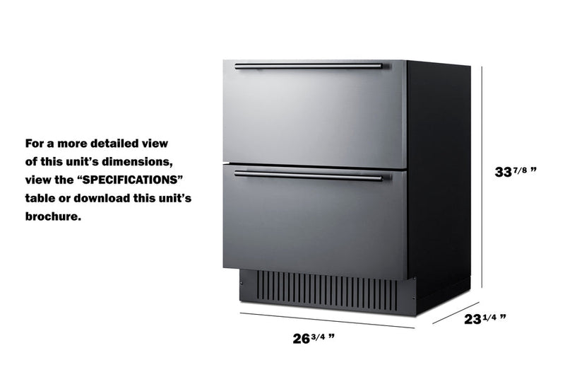Summit | 27" Wide 2-Drawer All-Refrigerator (SPR275OS2D)