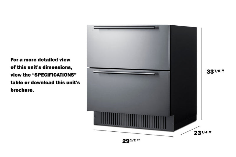 Summit | 30" Wide 2-Drawer All-Refrigerator (SPR3032D)