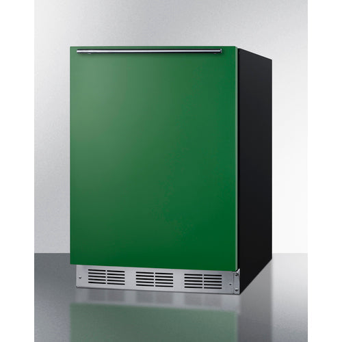 Summit | 24" Wide All-Refrigerator (FF6BK2SS) Green Door/Black Cabinet/White Interior (BAR631BKG)   - Toronto Brewing