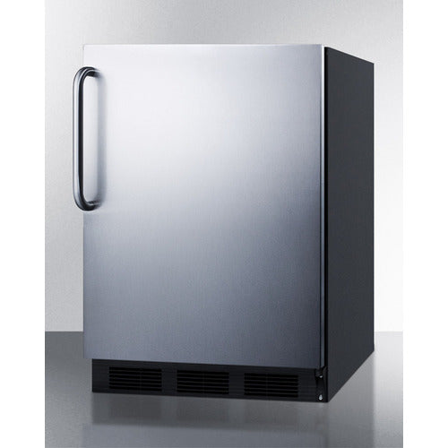 Summit | 24" Wide Refrigerator-Freezer, ADA Compliant (CT663BKBISSHVADA) Stainless Door/Black Cabinet (CT663BKBISSHVADA)   - Toronto Brewing