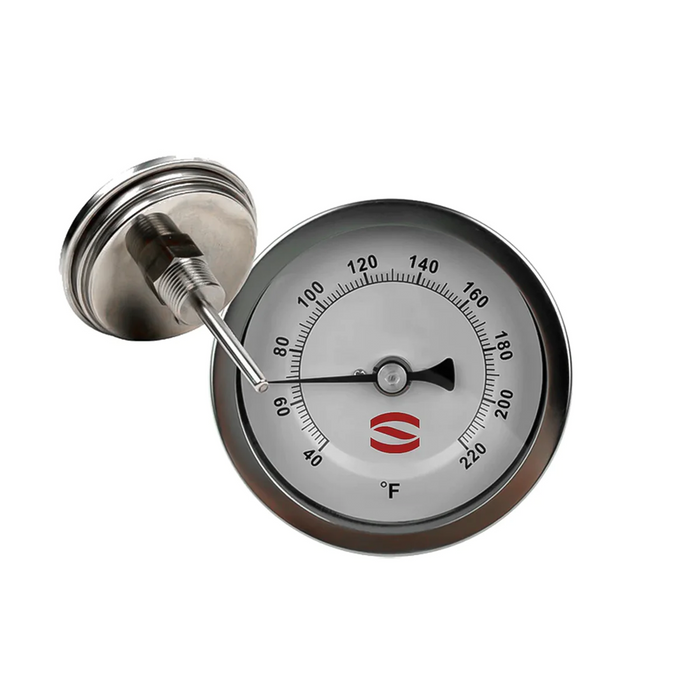 Stainless Steel 1/2” Male NPT Non-Adjustable Thermometer with 3” Face | Spike Brewing