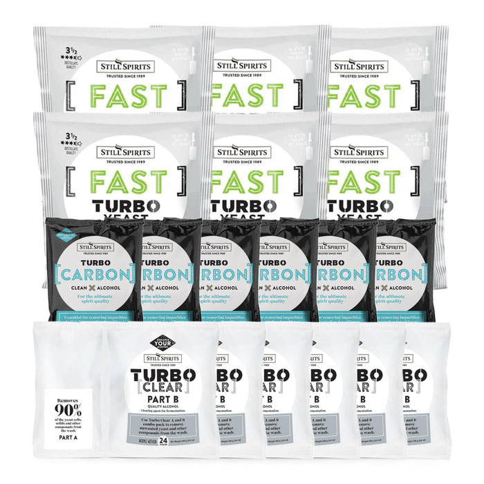 Still Spirits Triple Pack - Turbo Yeast FAST, Turbo Carbon and Turbo Clear (Pack of 6)    - Toronto Brewing